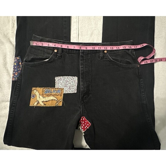 Vintage Wrangler Unisex Patchwork  jeans - Size 35x36 - Picture 3 of 10